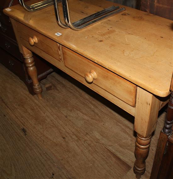 Pine two drawer side table